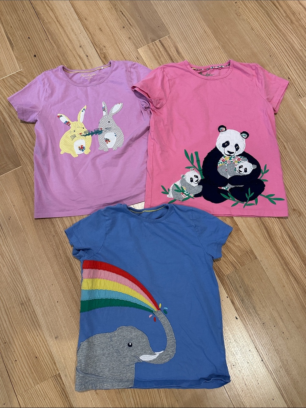 Mini Boden girl lot of 3 appliqué shirts, 11-12